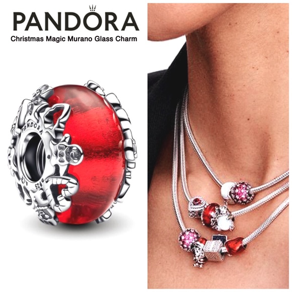 PANDORA Christmas Magic Murano Glass Charm w/box - Picture 1 of 6